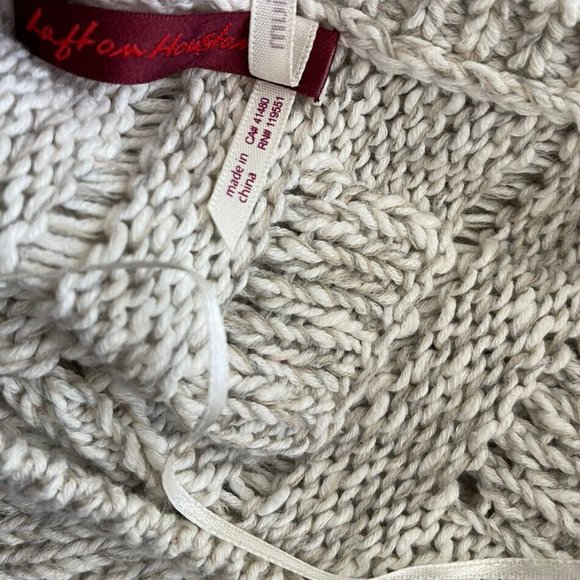 Left on Houston Ivory Beige Sweater Poncho - Picture 5 of 5